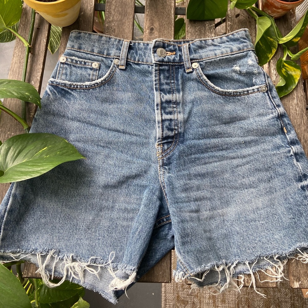 Zara 18” High Waist Denim Shorts